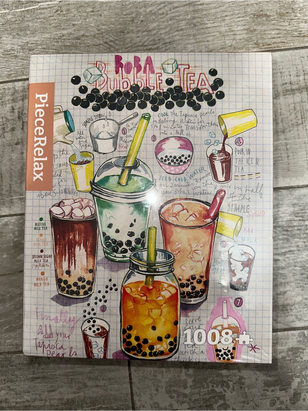 PieceRelax Bubble Tea Plastic Jigsaw Puzzle 1000 Pc Lucile Prache NEW SEALED